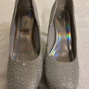 Silver Sparkly Women Heels (size 12)